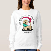 KiniArt Kerstmis Cutieface Cairn Sweatshirt (Voorkant)