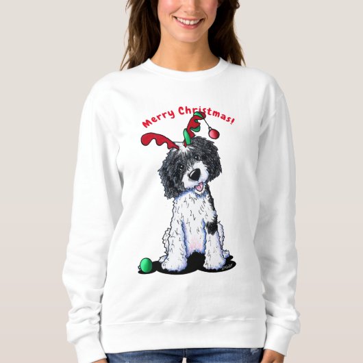KiniArt Kerstmis DoodleMoji Sweatshirt (Voorkant)