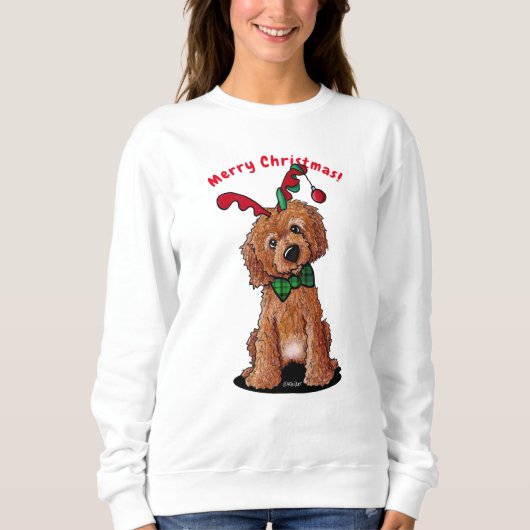 KiniArt Kerstmis DoodleMoji Sweatshirt (Voorkant)
