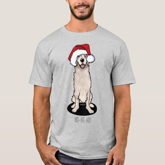 KiniArt Kerstmis Golden Retriever T-Shirt (Voorkant)