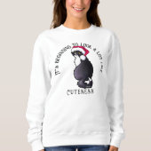 KiniArt Kitty Chat Sweatshirt de Noël (Devant)
