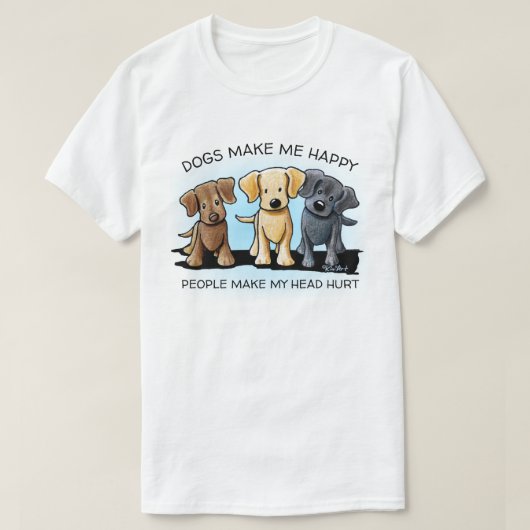 KiniArt Labrador Trio T-shirt (Design voorkant)