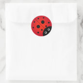 KiniArt Ladybug Classic Round Sticker (Tas)
