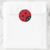 KiniArt Ladybug Classic Round Sticker (Tas)