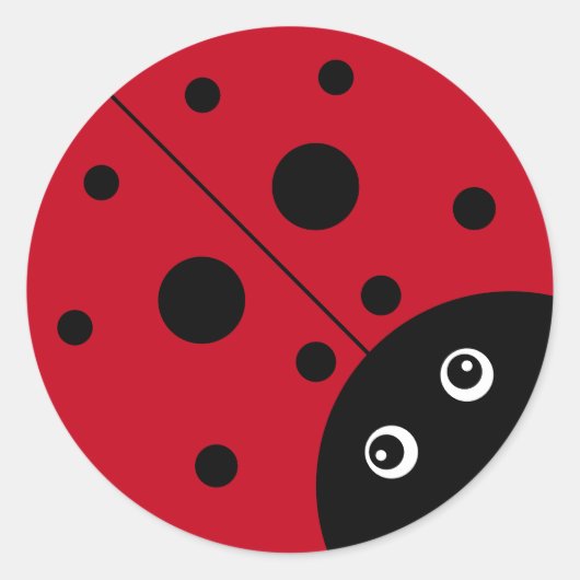 KiniArt Ladybug Classic Round Sticker (Voorkant)