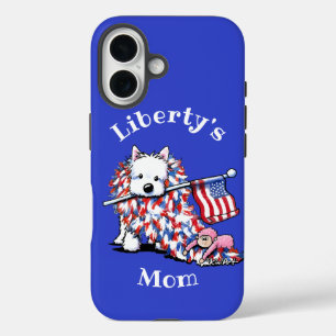 KiniArt Liberty Westie iPhone 16 Hoesje