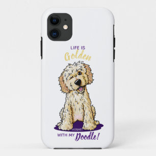 KiniArt Life is Golden DOODLE iPhone 11 Hoesje