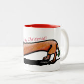 KiniArt Little Red Doxie Christmas Mug (Devant droit)