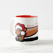 KiniArt Little Red Doxie Christmas Mug (Devant gauche)