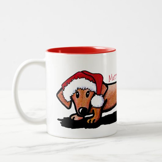 KiniArt Little Red Doxie Christmas Mug (Gauche)