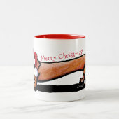 KiniArt Little Red Doxie Christmas Mug (Centre)
