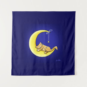 KiniArt Lunar Love Oranje Kitten Wandkleed