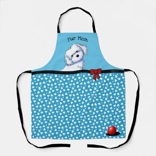 KiniArt Maltese All-Over Print Apron Schort (Voorkant)