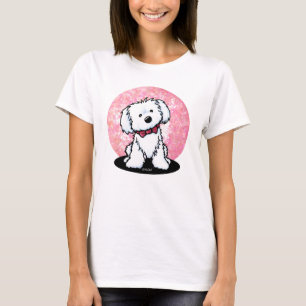 KiniArt Maltese En T-shirt Cravate Bow