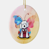 KiniArt Maltese Vlinder Keramisch Ornament (Rechts)