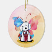 KiniArt Maltese Vlinder Keramisch Ornament (Links)