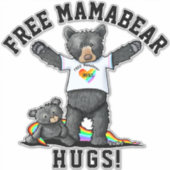 KiniArt Mama Beer Hugs Sticker (Voorkant)