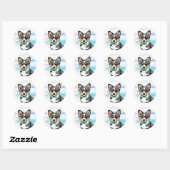 KiniArt Merle Corgi Ronde Sticker (Vel)