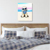 KiniArt Nautical Pup Beach Canvas Afdruk (Insitu (Slaapkamer))
