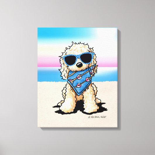 KiniArt Nautical Pup Dog Beach Canvas Afdruk (Voorkant)