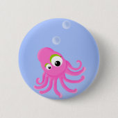 KiniArt Octopus Ronde Button 5,7 Cm (Voorkant)