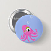 KiniArt Octopus Ronde Button 5,7 Cm (Voorkant /achterkant)