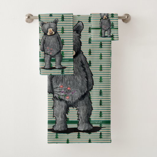 KiniArt Ours noir et arbres (En situation)