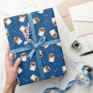 KiniArt Owl Wrapping Paper Cadeaupapier