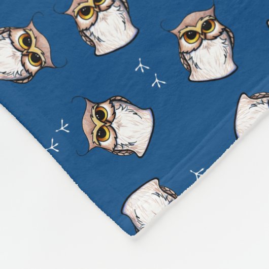 KiniArt Owls Fleece Blanket Deken (Hoek)