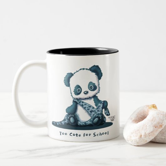 KiniArt Panda Cub Mug à café à deux tons (Avec donut)
