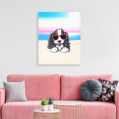 KiniArt Parti Cocker Spaniel Dog Beach Canvas Prin (Insitu (Woonkamer))