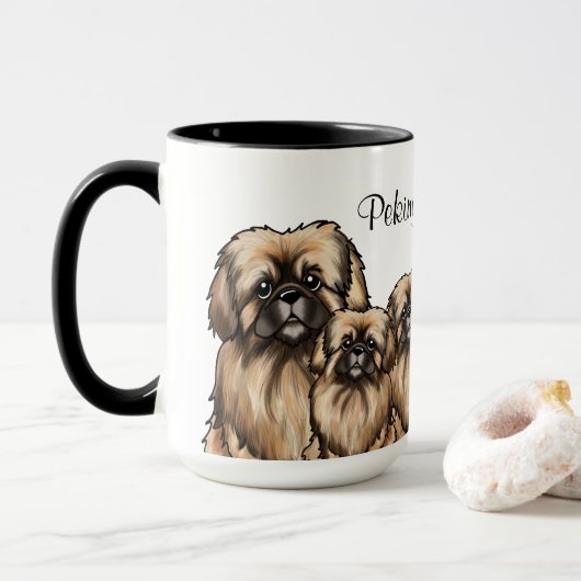 KiniArt Pekingese Mok (Met donut)