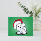 KiniArt Père Noël Westie Chien de Noël Carte Appar (Debout devant)