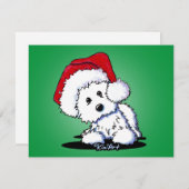 KiniArt Père Noël Westie Chien de Noël Carte Appar (Devant / Derrière)