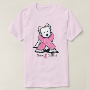 KiniArt Pink Ribbon Westie Team T-Shirt