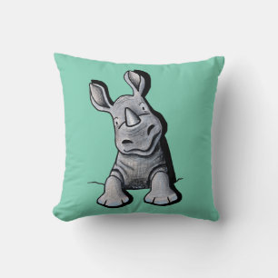 KiniArt Pocket Rhino Coussin à deux tons