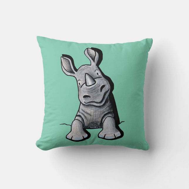 KiniArt Pocket Rhino Coussin à deux tons (Recto)