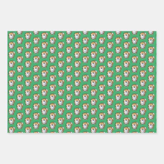 KiniArt Pom Wrapping Paper Flat Sheet Set van 3 (Voorkant 3)