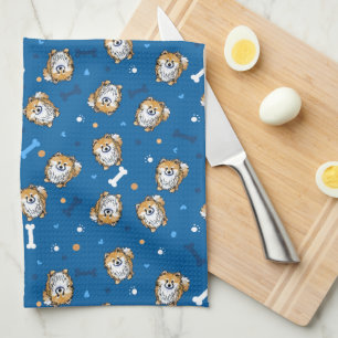 KiniArt Pomeranian serviette de cuisine