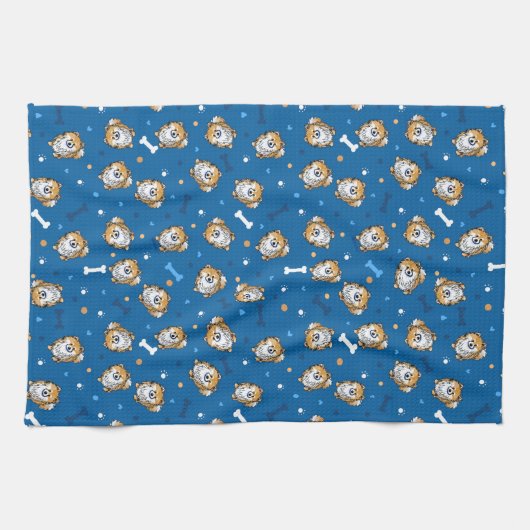 KiniArt Pomeranian serviette de cuisine (Horizontal)