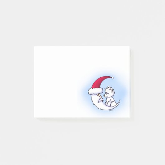 KiniArt Santa Moon Westie Kerstmis Post-it® Notes (Voorkant)