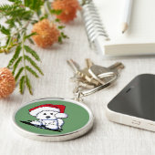 KiniArt Santa Westie Dog Sleutelhanger (Zijkant)