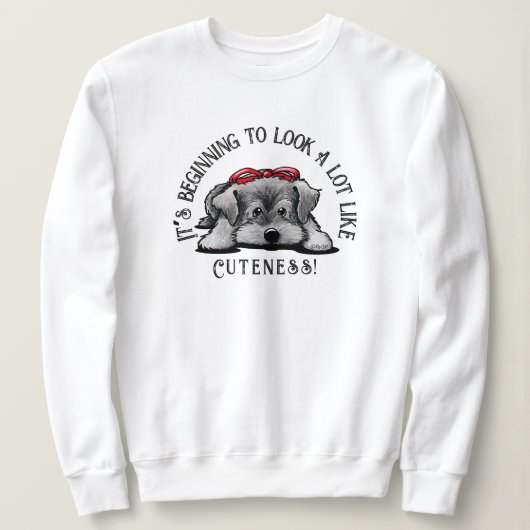 KiniArt Schnauzer Chiot Sweatshirt de Noël (Design devant)