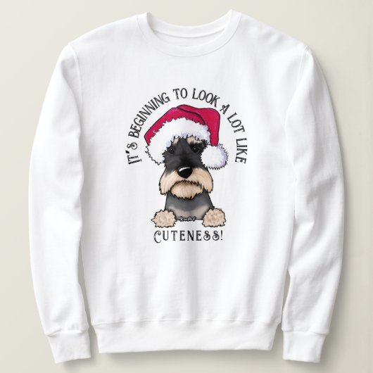 KiniArt Schnauzer-kerstshirt Trui (Design voorkant)