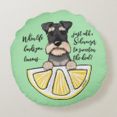 KiniArt Schnauzer Life Lemons Accent Coussin (Dos)