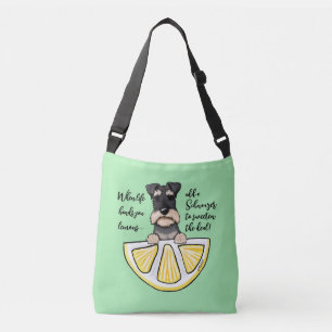 KiniArt Schnauzer Life Lemons Crossbody Bag Tas