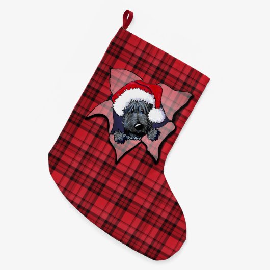 KiniArt Scottie BLAST Kerstmis stoppen Grote Kerstsok (Voorkant (Hangend))