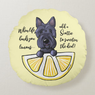 KiniArt Scottie Life Lemons Accent Pillow Rond Kussen