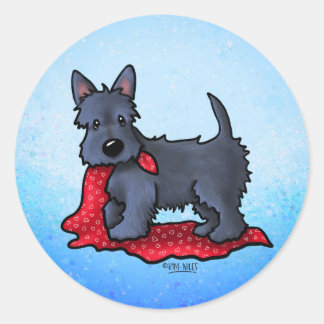 KiniArt Scottie Puppy Ronde Sticker
