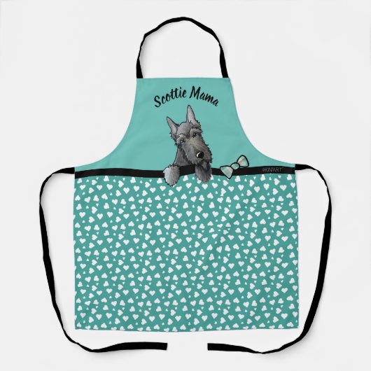 KiniArt Scottish Terrier All-Over Print Apron Schort (Voorkant)